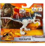 COFFRET DINOSAURE EXTREME DAMAGE VELOCIRAPTOR - DINO ARTICULE 19 CM - JURASSIC WORLD - MATTEL