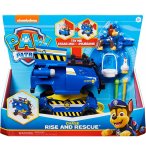 COFFRET PAT PATROUILLE DELUXE : CHASE ET SON VEHICULE DE POLICE SECOURS TRANSFORMABLE - 2 FIGURINES - CHIEN - PAW PATROL - SPIN MASTER - 20136012