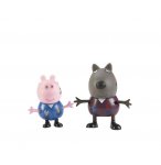 COFFRET PEPPA PIG : DANNY ET GEORGES - CHIEN ET COCHON - 2 FIGURINES - MONDE MINIATURE