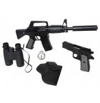 COFFRET POLICE FORCES SPECIALES FUSIL + PISTOLET 8 COUPS + ACCESSOIRES - GONHER