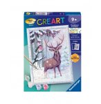 CREART BRILLANT CERF ROMANTIQUE 18x24CM - NUMERO D'ART ANIMAUX - RAVENSBURGER - 258314 - PEINTURE