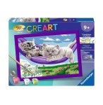 CREART CHATONS DANS LE HAMAC 24x18CM - NUMERO D'ART ANIMAUX - RAVENSBURGER - 28482 - PEINTURE