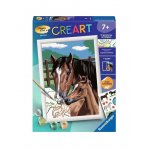 CREART CHEVAUX TENDRESSE 18x24CM - NUMERO D'ART ANIMAUX - RAVENSBURGER - 258116 - PEINTURE
