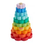 EMPILEUR D'ANNEAUX EN BOIS - PYRAMIDE ARC EN CIEL - FISHER PRICE - HXT77 - JOUET A EMPILER BEBE