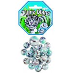 FILET DE 20 BILLES 1.6CM + 1 CALOTS TIGRES BLANC 2.5CM - JEU DE RECREATION - BILLE