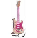 GUITARE ROCK ELECTRONIQUE ROSE + CASQUE MICROPHONE - BONTEMPI I GIRL - 241371