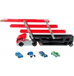 HOT WHEELS MEGA CAMION TRANSPORTEUR 43.5 CM AVEC 6 PANNEAUX DE STATIONNEMENT + 4 VOITURES - MATTEL - FPM81