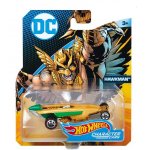 HOT WHEELS : VOITURE HAWKMAN 1:64 - VEHICULE MINIATURE OR ET VERT - COLLECTION BATMAN - MATTEL FRB36