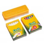 KIT 24 CRAIES ET BROSSE EFFACEUR POUR TABLEAU NOIR - ACCESSOIRES ECOLE - CRAYOLA