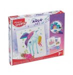 KIT PEINTURE AQUA ART LICORNE 3 TABLEAUX METALLISES - MAPED CREATIV - 907048 - AQUARELLE