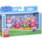 LA FAMILLE PEPPA PIG - 4 FIGURINES : PEPPA LE COCHON MAMAN ET PAPA PIG ET GEORGES - COLLECTION L'HEURE DU DODO - HASBRO