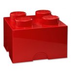 LEGO BOITE DE RANGEMENT 4 PLOTS ROUGE - BRIQUE DE RANGEMENT LEGO