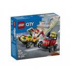 LEGO CITY 60458 PACK DE BOLIDES DE COURSE : CAMION DE PIZZA CONTRE CAMION DE POMPIERS