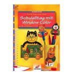 LIVRE WINDOW COLOR - LA VIE SCOLAIRE DES ANIMAUX : CHAT - OURS - LAPIN - MOTIF PEINTURE POUR FENETRE