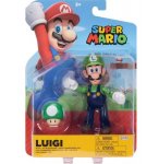 LUIGI AVEC CHAMPIGNON VERT 1UP : FIGURINE SUPER MARIO 11 CM - FIGURINE NINTENDO ARTICULE - JAKKS