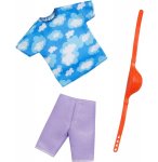 MATTEL - HBV41 - HABIT KEN - ACCESSOIRE POUPEE - VETEMENT - T-SHIRT BLEU ET SHORT VIOLET ET SAC BANANE