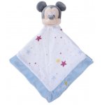 MICKEY LA SOURIS DOUDOU PLAT LANGE BLANC ET BLEU 40 X 40 CM - PELUCHE DISNEY - NICOTOY