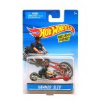 MOTORCYCLE HAMMER SLED - HOT WHEELS - MOTO NOIR - MINIATURE AVEC FIGURINE - MATTEL - X2076