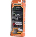 PACK DE 5 VEHICULES MATCHBOX : MBX CONSTRUCTION III - MATTEL - HFH05 - SET VOITURES MINIATURES - CAMION - PELLETEUSE 