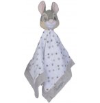 PANPAN DOUDOU PLAT LANGE BLANC ET GRIS 39 X 39 CM - PELUCHE DISNEY LAPIN GRIS - NICOTOY