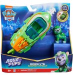 PAT PATROUILLE AQUA PUPS : ROCKY ET SON SOUS-MARIN SAWFISH - FIGURINE CHIEN - VEHICULE DE LUXE - PAW PATROL - SPIN MASTER - 20140365