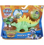 PAT PATROUILLE DINO RESCUE ROCKY ET SON STEGOSAURE + DINOSAURE MYSTERE - FIGURINE CHIEN - PAW PATROL - SPIN MASTER - 20129715