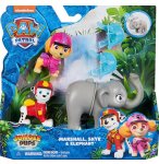 PAT PATROUILLE JUNGLE PUPS  MARCUS ET STELLA ET UN ELEPHANT + 2  ACCESSOIRES - FIGURINE CHIEN - PAW PATROL - SPIN MASTER - 20144813