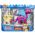 PAT PATROUILLE KNIGHTS RESCU RUBEN ET DRAGON BLIZZIE FUCHSIA ET BLEU - FIGURINE CHIEN - PAW PATROL - SPIN MASTER - 20135928