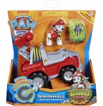PAT PATROUILLE MARCUS ET SON 4 X 4 TOUT TERRAIN POMPIER + DINOSAURE MYSTERE - FIGURINE CHIEN - PAW PATROL DINO RESCUE