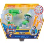 PAT PATROUILLE ROCKY AVEC SON ET SAC A DOS TRANSPORTABLE - FIGURINE CHIEN - PAW PATROL THE MOVIE - SPIN MASTER - 20130317