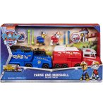 PAT PATROUILLE TRUCK RESCUE : MARCUS ET SON CAMION DE POMPIER + CHASE CAMION DE POLICE - FIGURINE CHIEN - VEHICULE DE LUXE - PAW PATROL