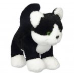 PELUCHE CHAT NOIR ET BLANC 28 CM - WILD PLANET - K8711