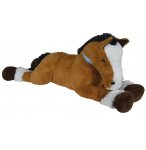 PELUCHE GEANTE CHEVAL COUCHE BRUN 1M10 - ANIMAUX DE LA FERME - NICOTOY