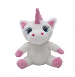 PELUCHE LICORNE BLANCHE ASSISE 36 CM - ANIMAUX FANTASTIQUE - WILD PLANET - K7871