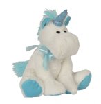 PELUCHE LICORNE BLANCHE ET BLEU 36CM - ANIMAUX FANTASTIQUE - NICOTOY - 5835910A