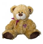 PELUCHE OURS AVEC RUBAN ROSE 36 CM - WILD PLANET - K7536