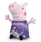 PELUCHE PEPPA PIG 31 CM ROBE VIOLETTE LICORNE - DOUDOU LICENCE PEPPA LE COCHON