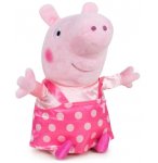 PELUCHE PEPPA PIG TENUE SALOPETTE A POIS ROSE 31 CM - PELUCHE LICENCE PEPPA LE COCHON