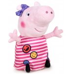 PELUCHE PEPPA PIG TENUE SMILEY  31 CM - PELUCHE LICENCE PEPPA LE COCHON