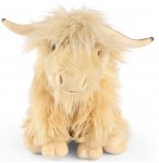 PELUCHE VACHE HIGHLAND BLANCHE 34 CM - LIVING NATURE - AN694