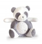 PELUCHE VEILLEUSE MUSICALE ET LUMINEUSE PANDA GRIS 20 CM - DOUDOU ET COMPAGNIE - DC3693