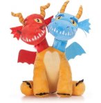 PELUCHE WU ET WEI DRAGON JAUNE ROUGE ET BLEU 35 CM - PELUCHE LICENCE DRAGONS