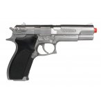 PISTOLET POLICE METAL ARGENT 8 COUPS - GONHER - 450 - ARME FACTICE, ACCESSOIRE