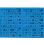 PLAQUE DE 6 GRILLES DE LOTO RIGIDE 1MM BLEU TURQUOISE - CARTONS LOTO - LOTOQUINE