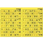 PLAQUE DE 6 GRILLES DE LOTO RIGIDE 1MM JAUNE SOLEIL - CARTONS LOTO - LOTOQUINE
