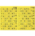 PLAQUE DE 6 GRILLES DE LOTO RIGIDE 1MM JAUNE SOLEIL - CARTONS LOTO - LOTOQUINE