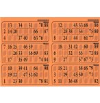 PLAQUE DE 6 GRILLES DE LOTO RIGIDE 1MM ORANGE - CARTONS LOTO - LOTOQUINE