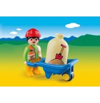 PLAYMOBIL 1.2.3 6961 OUVRIER AVEC BROUETTE