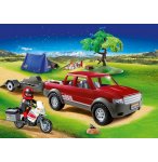 PLAYMOBIL FAMILY FUN 70116 PICK-UP ET MOTO AVEC TENTE