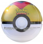 POKEBALL TIN BLANCHE NOIR ET OR + 3 BOOSTERS ET UNE PIECE POKEMON - LEVEL BALL - LEVELBALL CARTE A COLLECTIONNER
